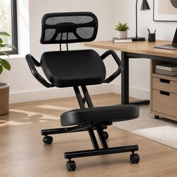 Kneeling Chair Ergonomic Office Home Knee Seat Posture Support Mesh Back Rest
