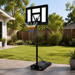 Basketball Hoop Stand Portable Adjustable Height Shatterproof Backboard Outdoor