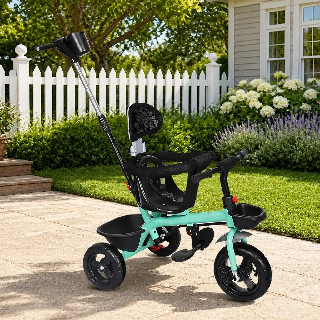 Kids Tricycle Ride On Trike Toddler Push Handle Adjustable Seat Storage Basket