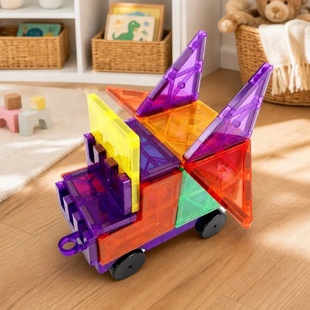 Magnetic Tiles Building Blocks Set Educational Creative Play Multi-colour 60 Piece