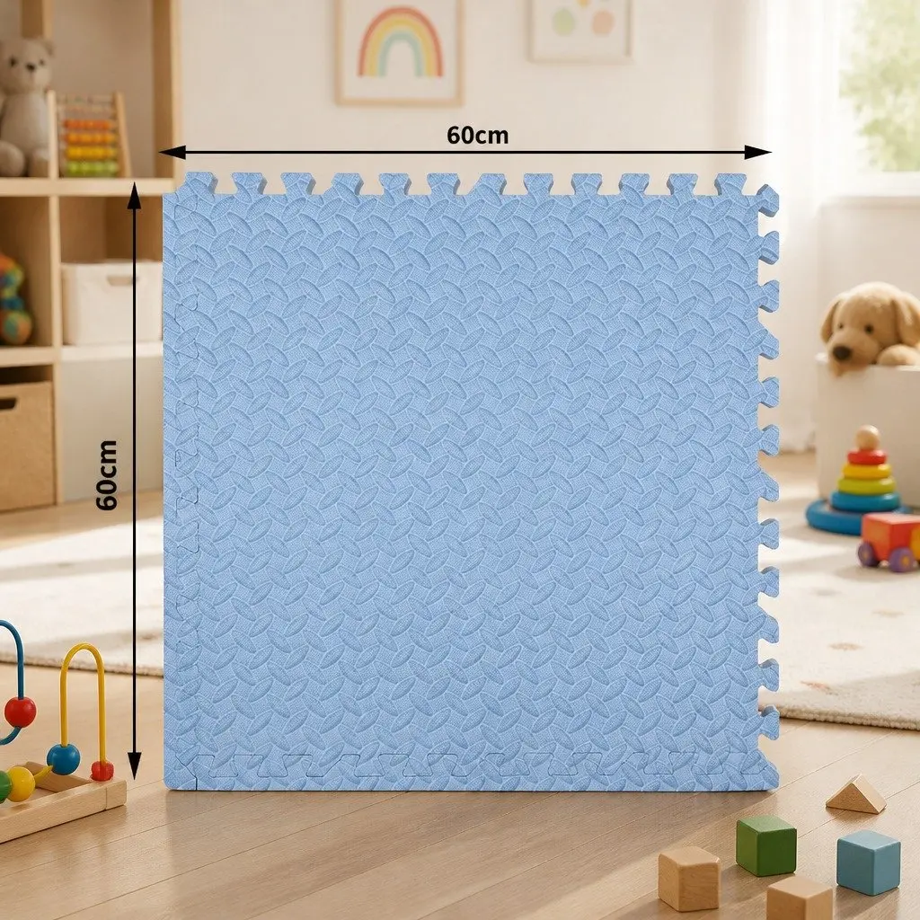 EVA Foam Play Mat Interlocking Puzzle Tiles Soft 60cm Blue