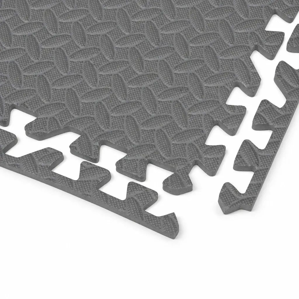 EVA Foam Play Mat Interlocking Puzzle Tiles Soft Cushioned 60cm Grey