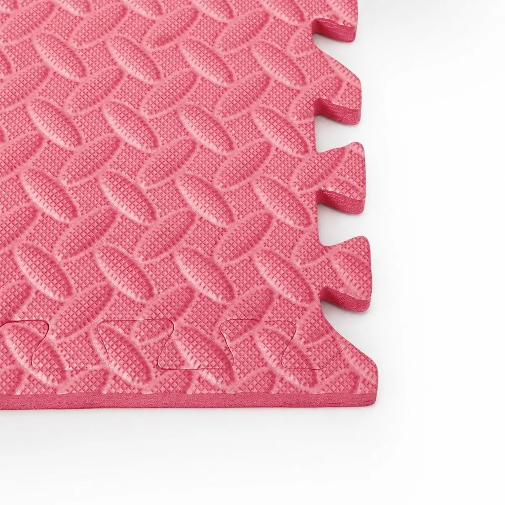 Kids EVA Foam Play Mat Interlocking Puzzle Tiles Soft 60cm Pink 4 Pack
