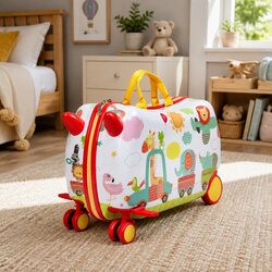 Practical Kids Travel Suitcase with Ride-On Feature