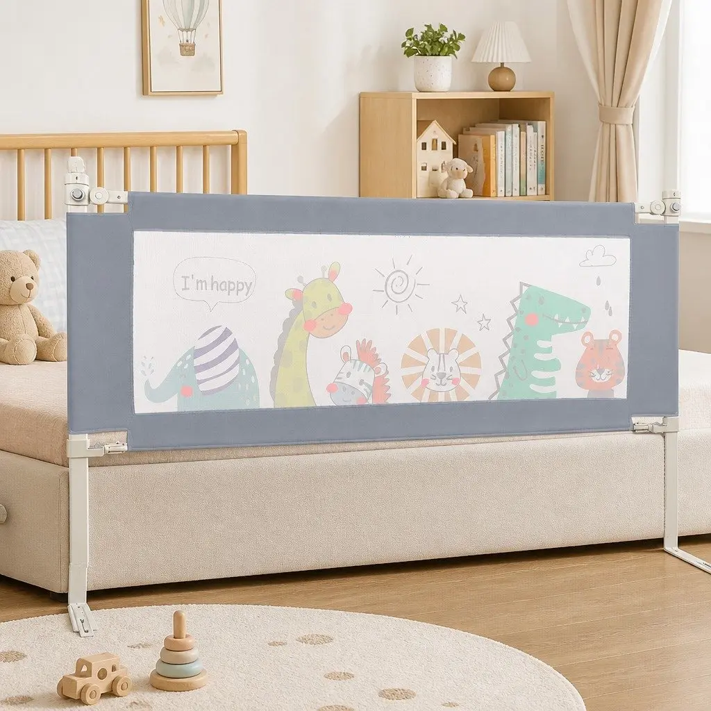 Kids Bed Rail Guard Medium Adjustable Safety Barrier Folding Bedside Protection Multi-coloured