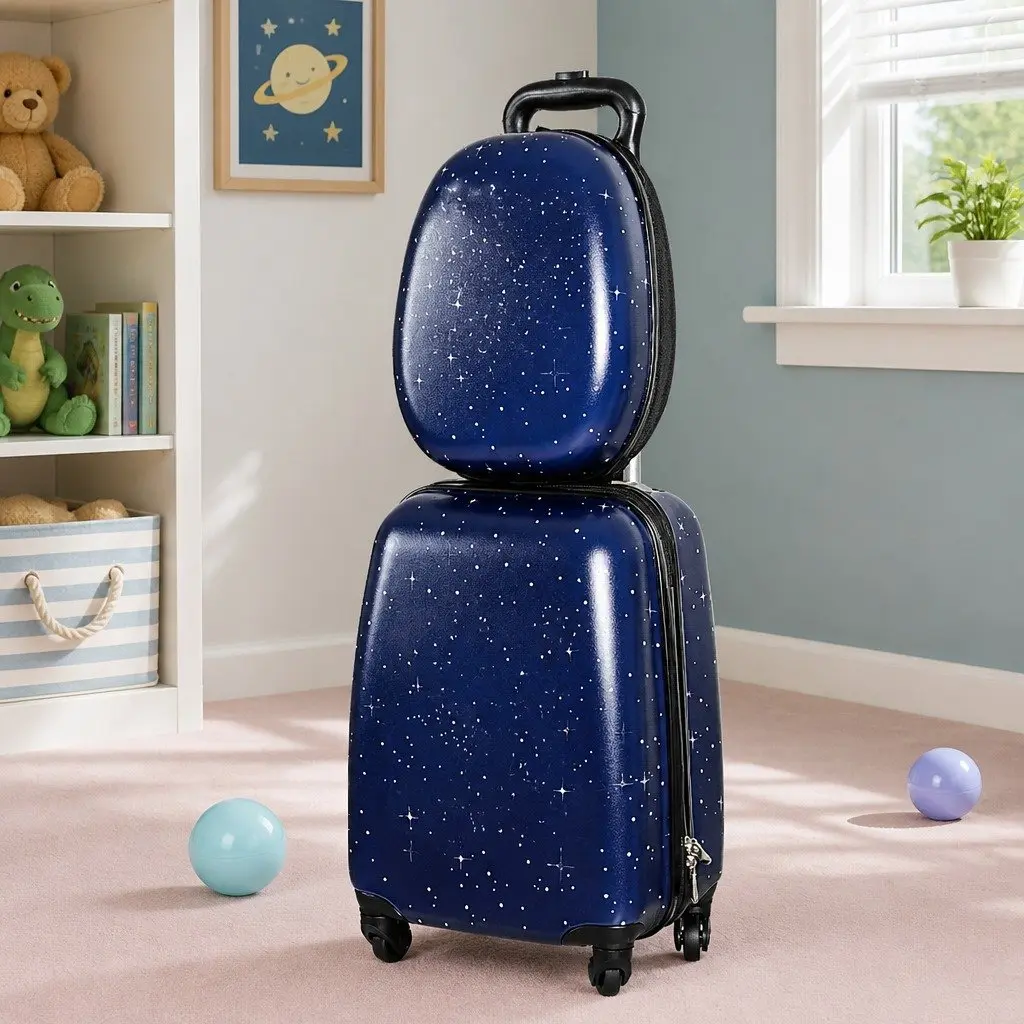 Kids Luggage Set Lightweight ABS 2PC Carry-On Suitcase Backpack 31cm x 21cm x 44cm 25cm x 13cm x 32cm Colour as per gallery selection
