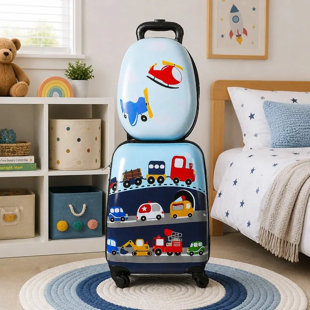 Kids Luggage Set ABS 2 Piece 31cm Suitcase 25cm Backpack Travel Carry On Wheels