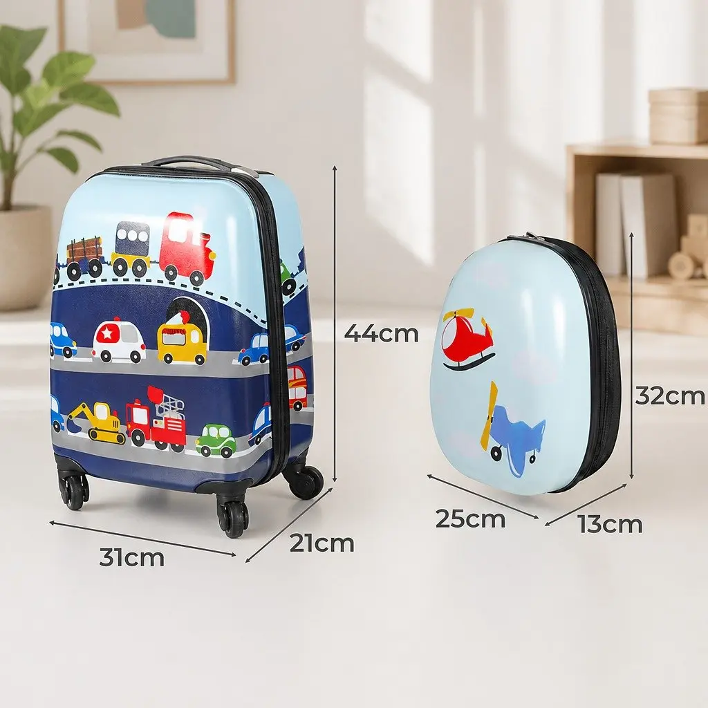 Kids Luggage Set ABS 2 Piece 31cm Suitcase 25cm Backpack Travel Carry On Wheels