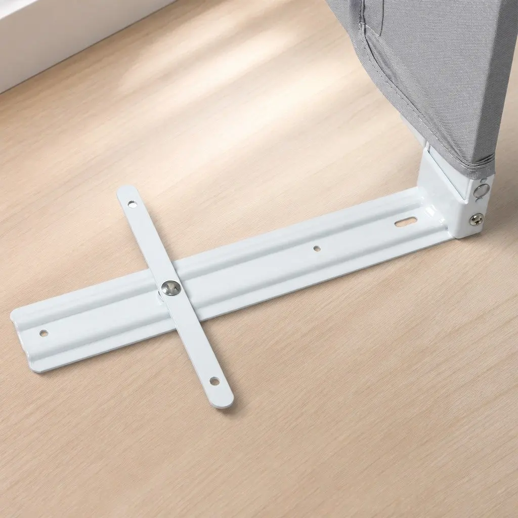 Kids Bed Rail Safety Guard Medium Folding Barrier Breathable Mesh Grey