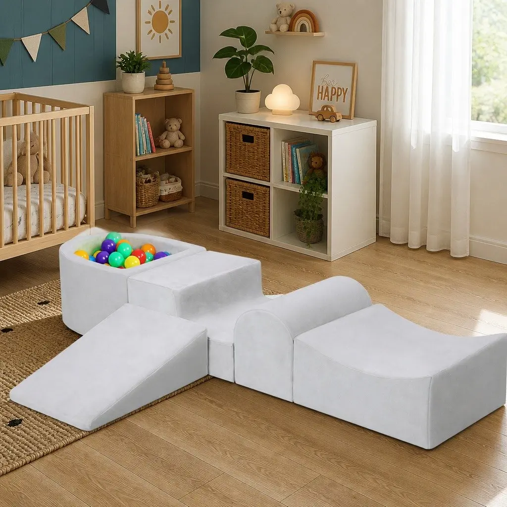 Foam Play Set Soft Indoor Playground Ball Pit Grey