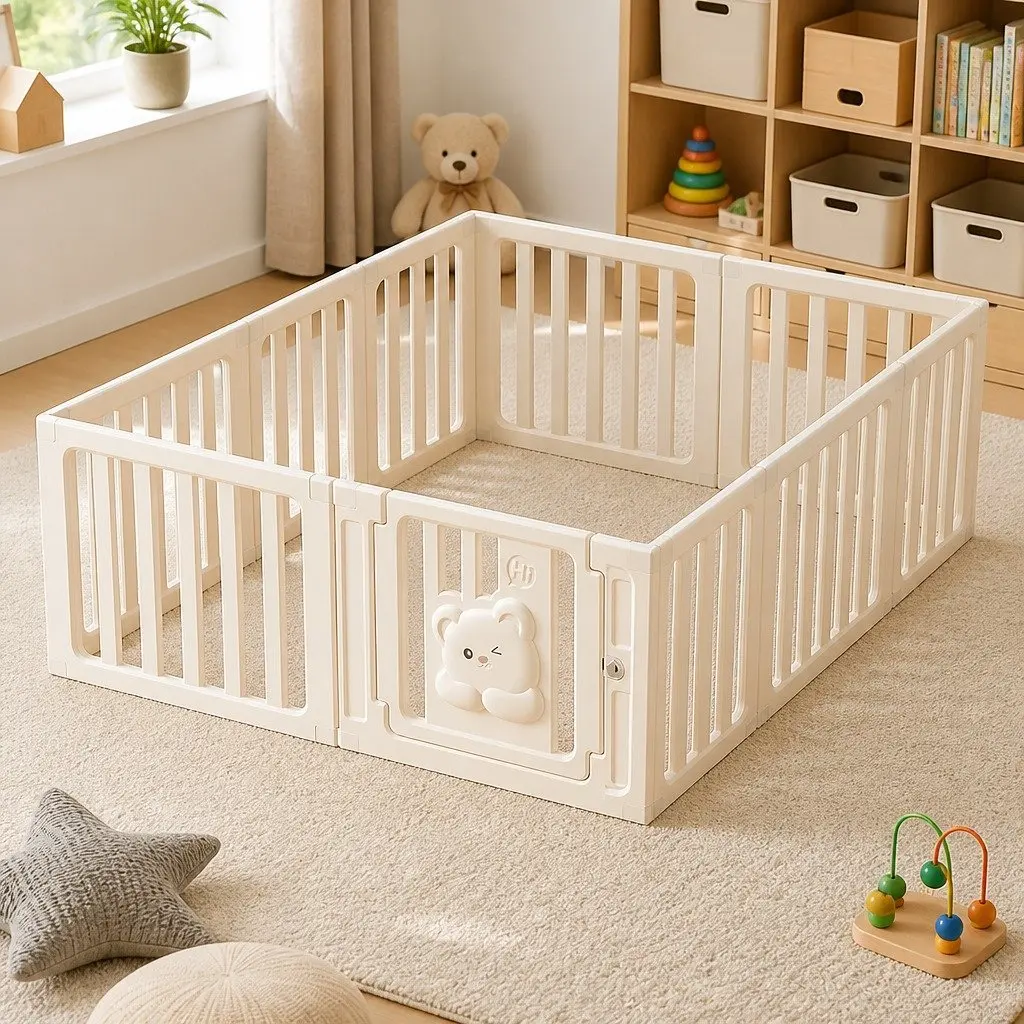 Kids Playpen HDPE 10 Panels 61cm High White