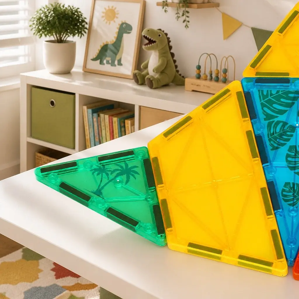 Magnetic Building Blocks Dinosaur Themed 60 Pieces Multi-colour