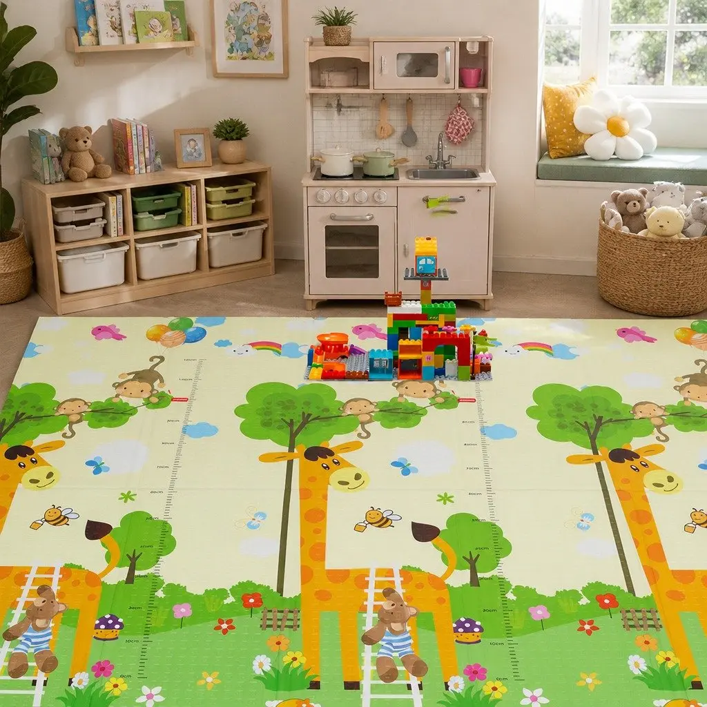 Kids Play Mat Foam Double-sided 180cm x 200cm Multi-coloured