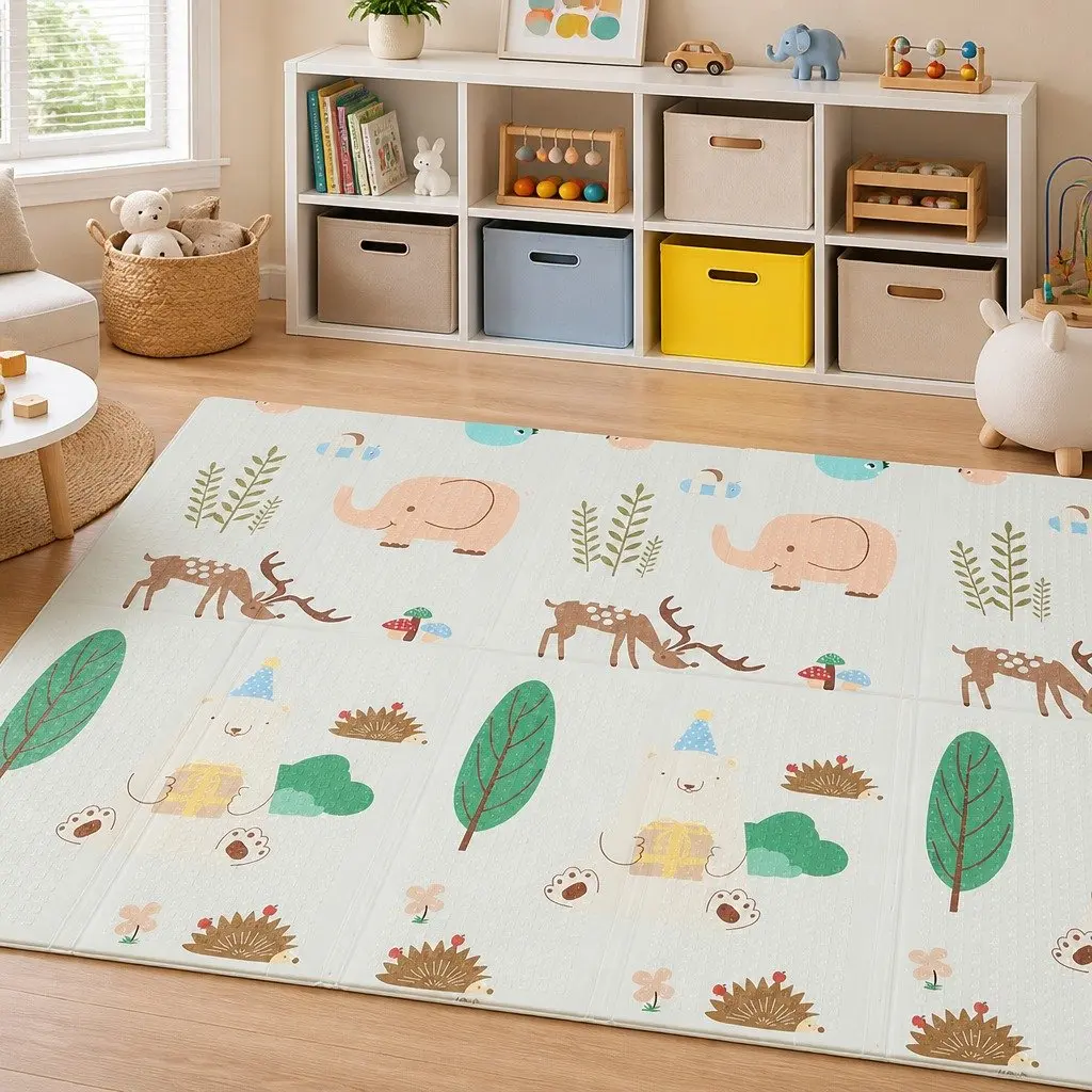 Kids Play Mat Foam Double-Sided 180cm x 200cm Multi-coloured