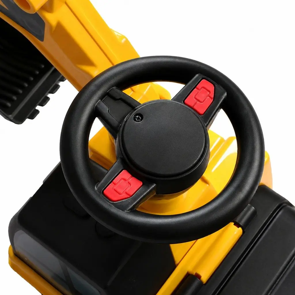 Kids Ride On Excavator Toy Digger PP 75cm Yellow