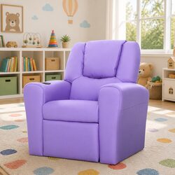 Kids Recliner Chair Purple PU Leather Sofa Lounge Couch Children Armchair Seat