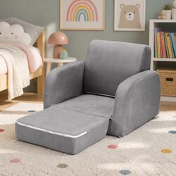 Kids Flip Open Couch for Reading and Napping - Grey