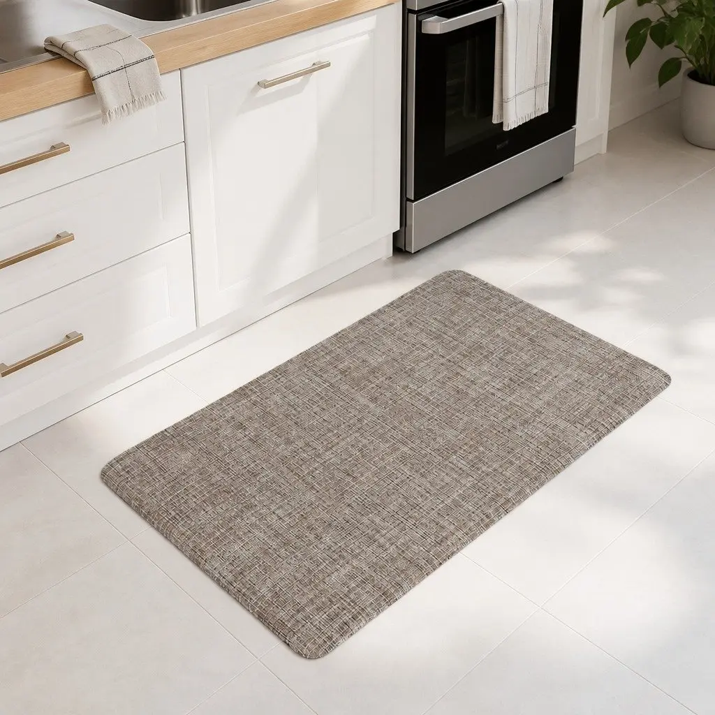 Floor Rug Non-slip Textilene 45x75cm Brown Cushioned Comfort Anti-fatigue