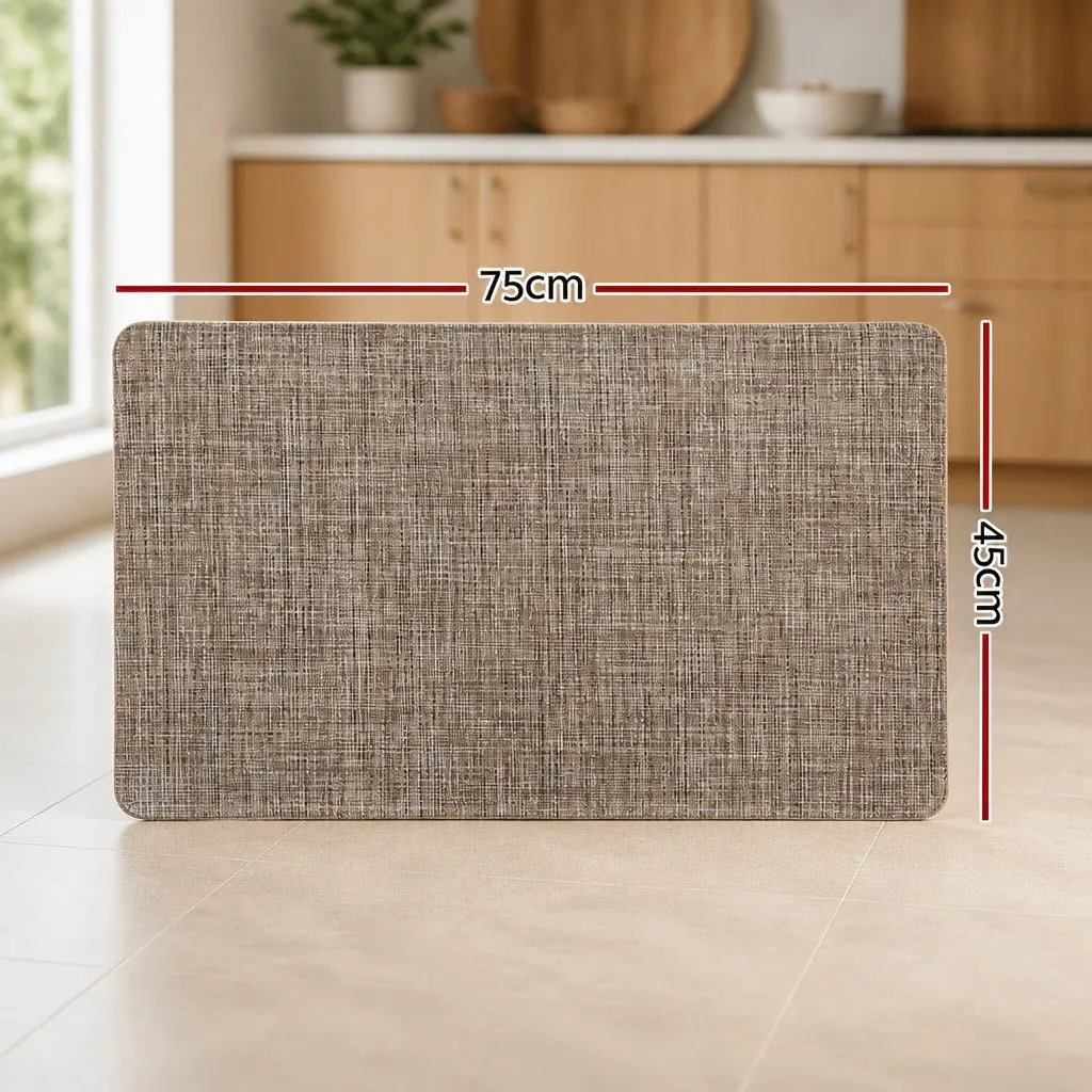 Floor Rug Non-slip Textilene 45x75cm Brown Cushioned Comfort Anti-fatigue