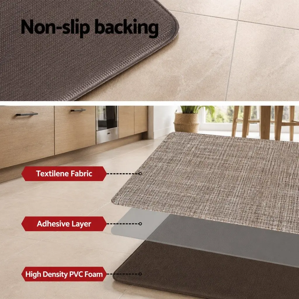 Floor Rug Non-slip Textilene 45x75cm Brown Cushioned Comfort Anti-fatigue