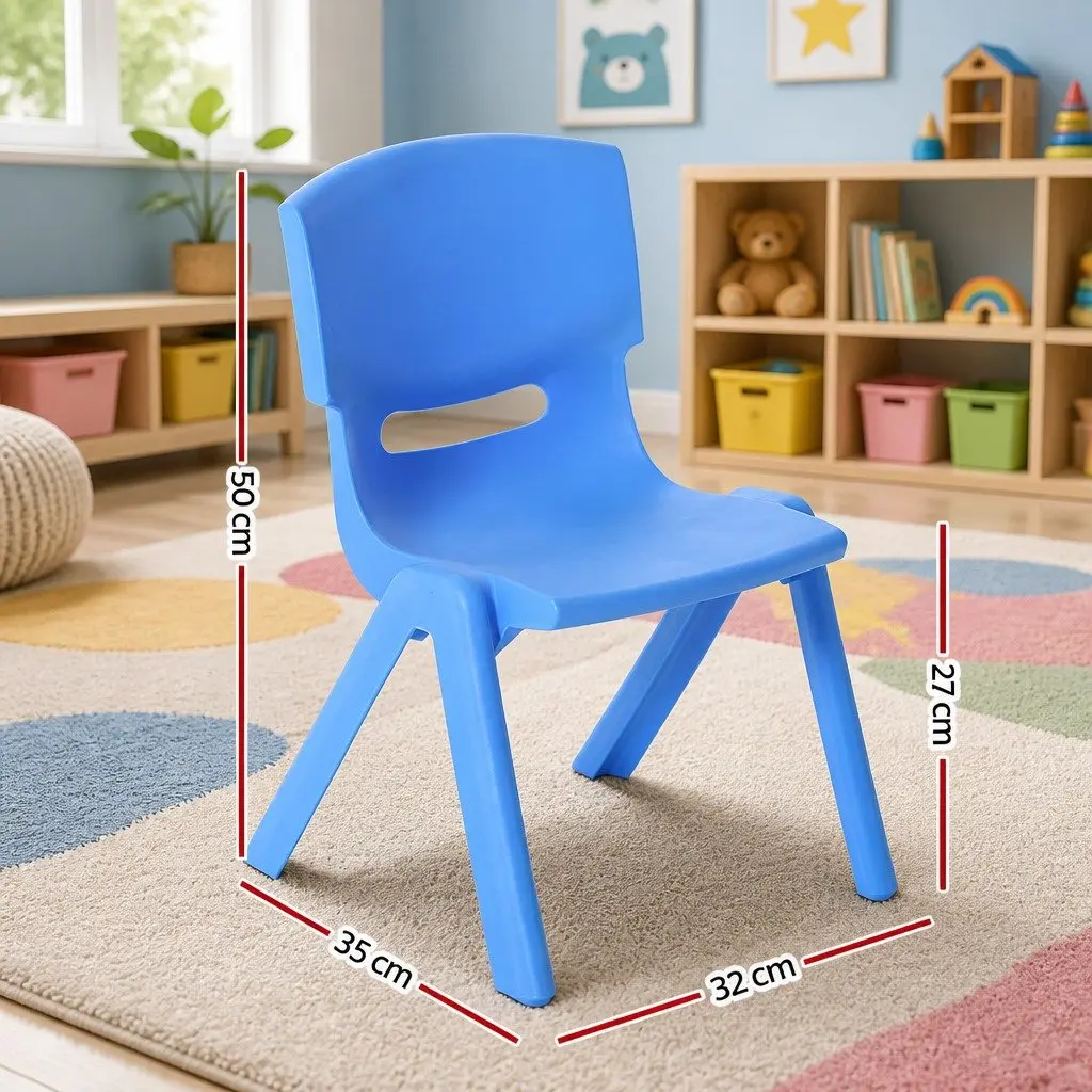 Kids Activity Chairs Set of 4 Stackable Plastic Indoor Outdoor Multicoloured