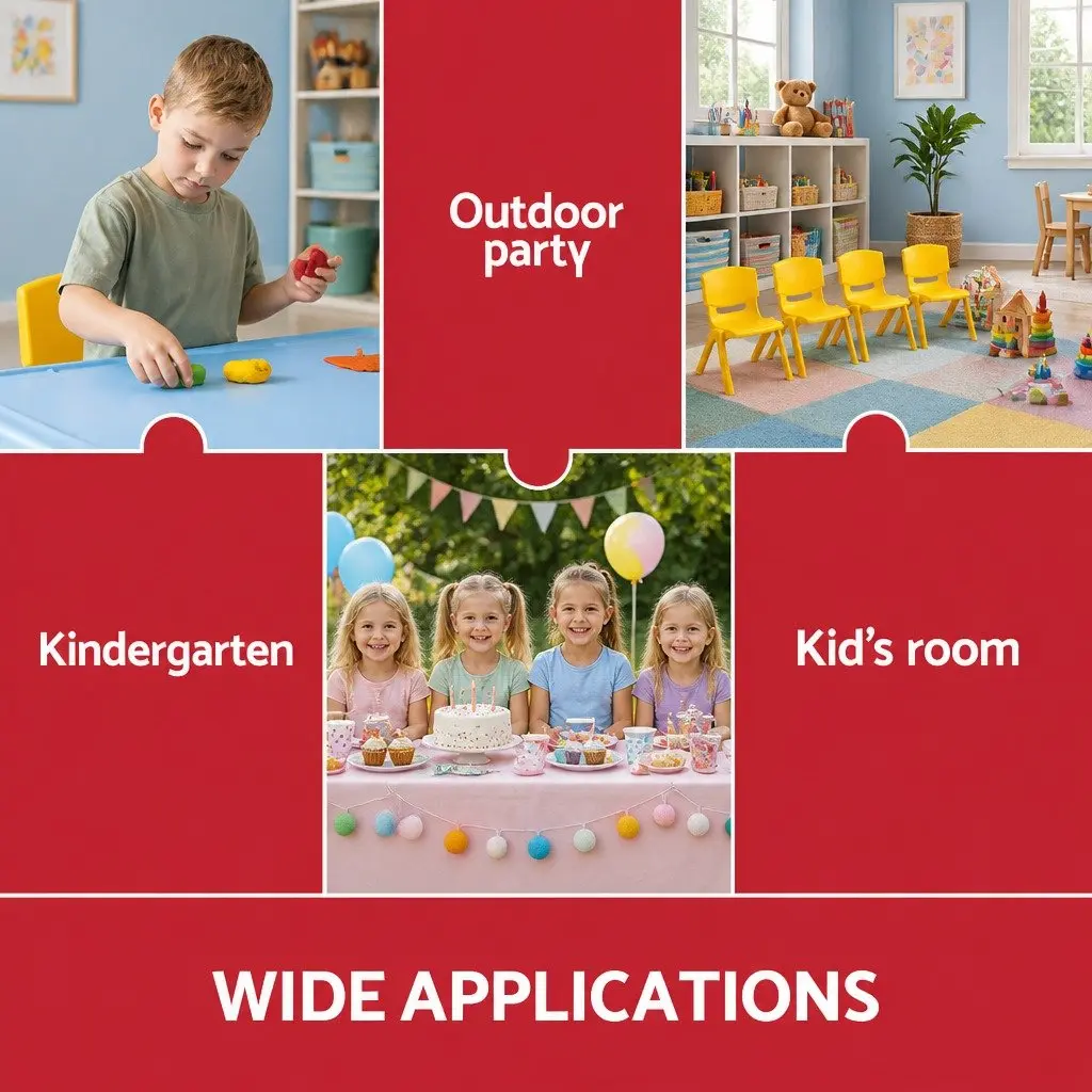 Kids Activity Chairs Set of 4 Stackable Plastic Indoor Outdoor Multicoloured