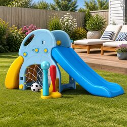 Practical 5-in-1 Kids Slide Set for Home Play Areas