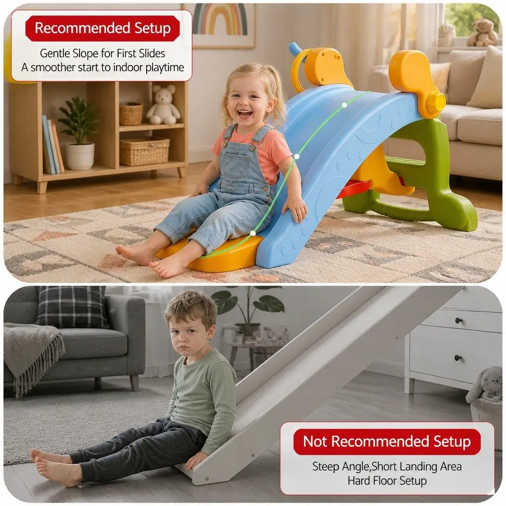 Toddler Indoor Playset Multicolour Rocking Horse Slide and Ring Toss 3 in 1 HDPE 83cm x 52cm x 50cm