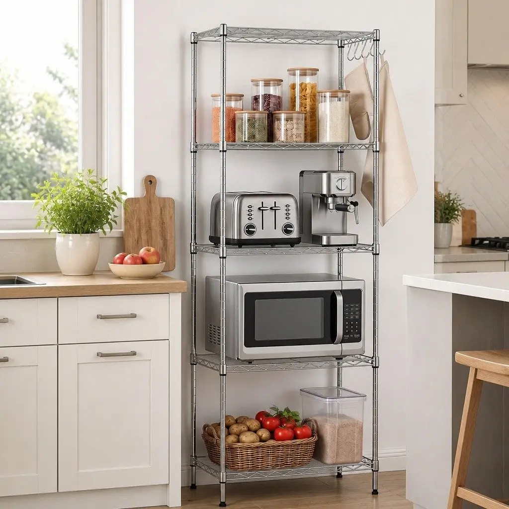 5-Tier Shelf for Kitchen and Utility Rooms