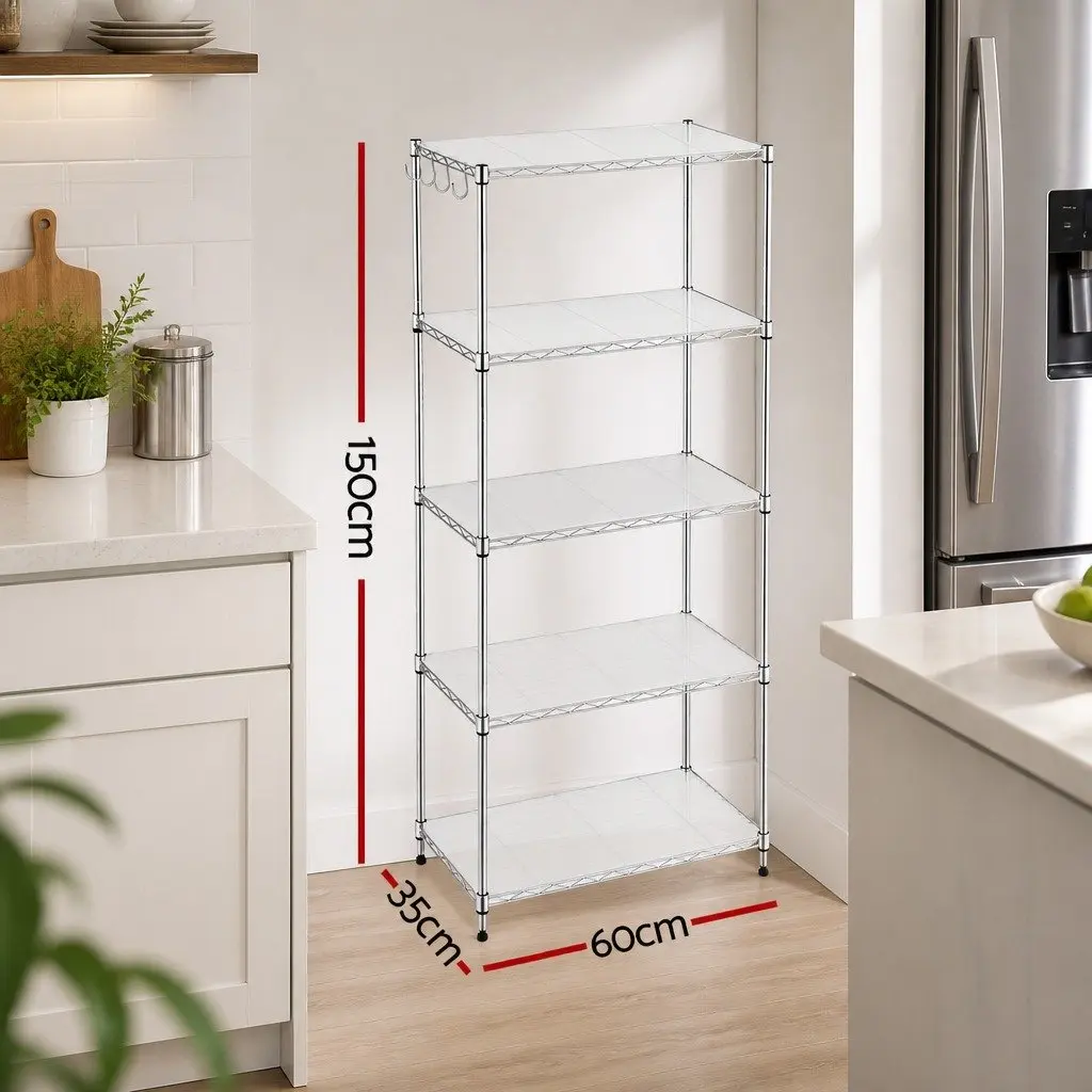 5-Tier Shelf for Kitchen and Utility Rooms