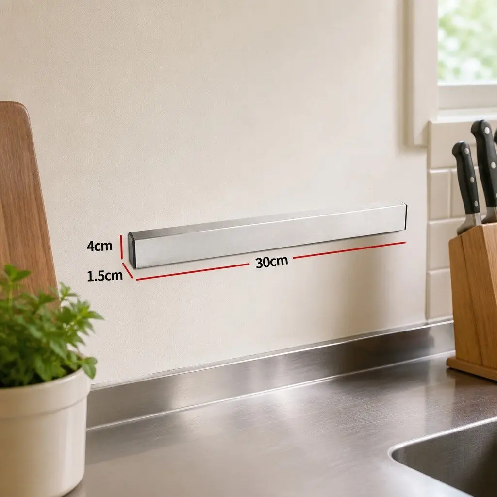 Magnetic Knife Holder Wall-Mounted 50cm 304 Stainless Steel Silver