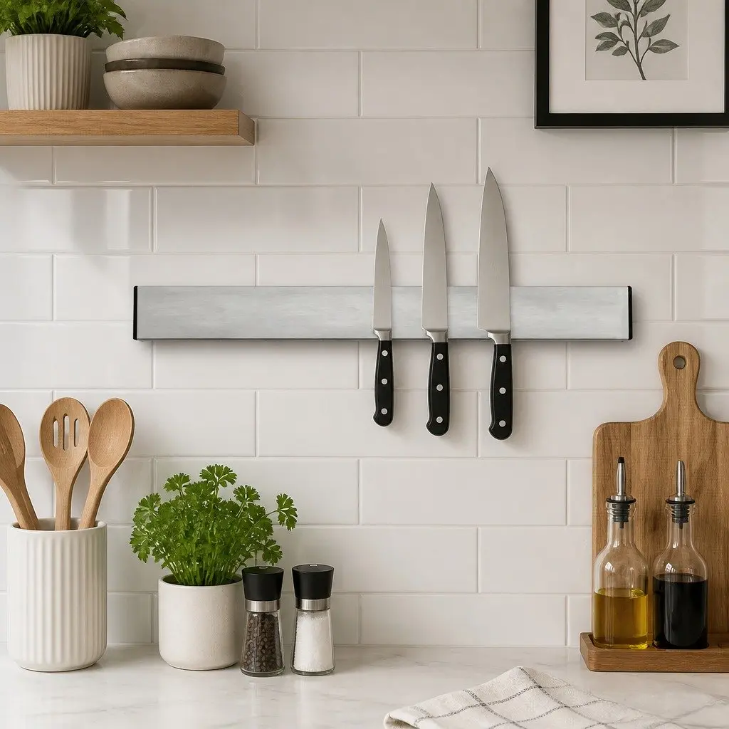 Magnetic Knife Holder Wall-Mounted 50cm 304 Stainless Steel Silver