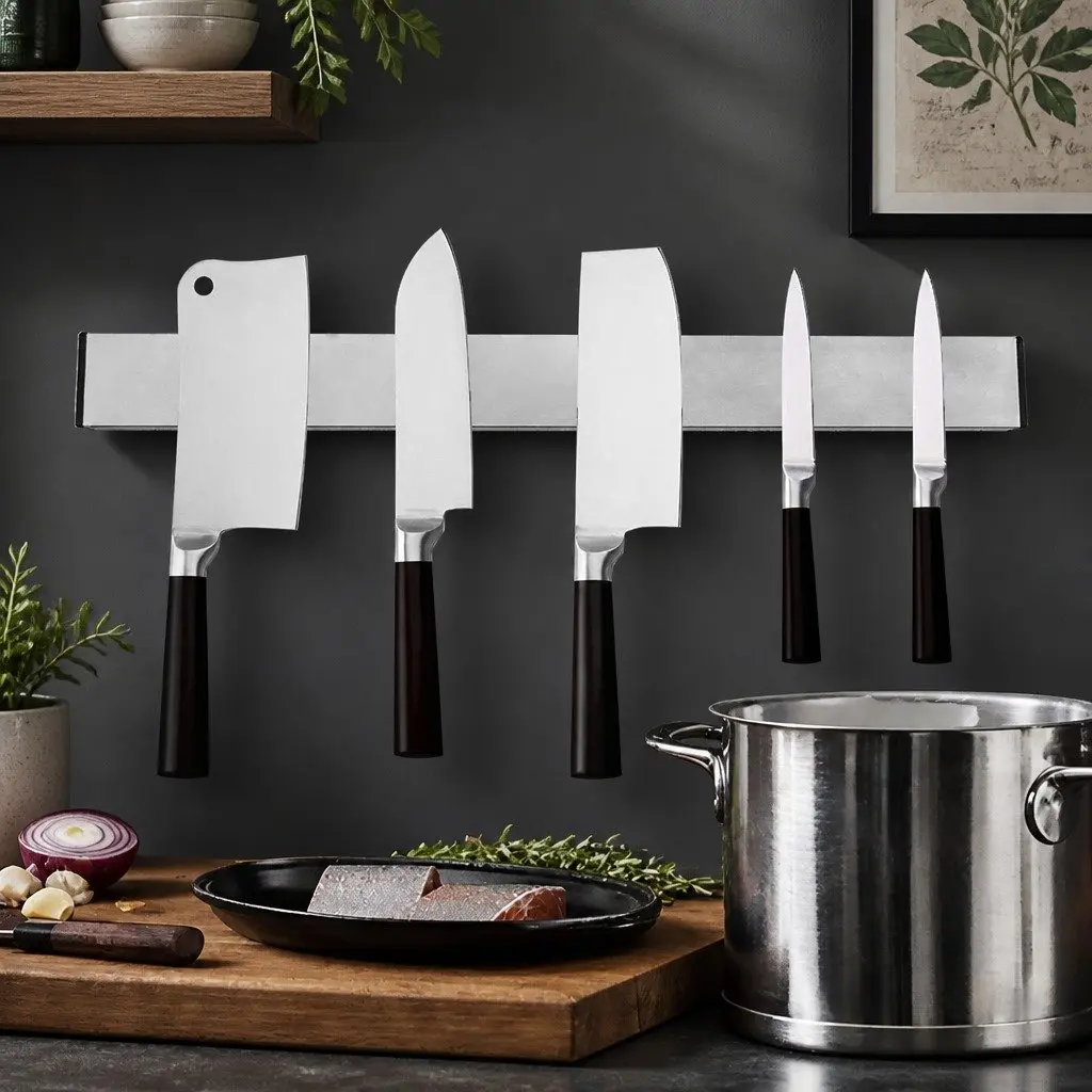 Magnetic Knife Holder Wall-Mounted 50cm 304 Stainless Steel Silver