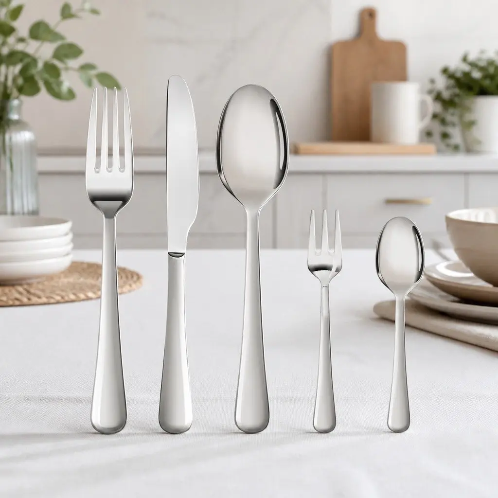 Cutlery Set 30 Pieces Stainless Steel Fork Knife Spoon Dining Tableware Silver