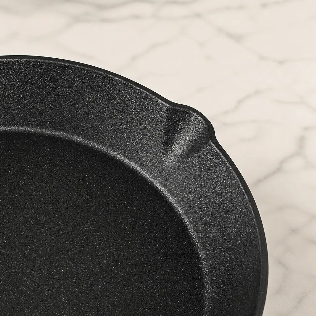 3 Piece Cast Iron Frying Pan Set Non-Stick Black Cookware All Stovetops