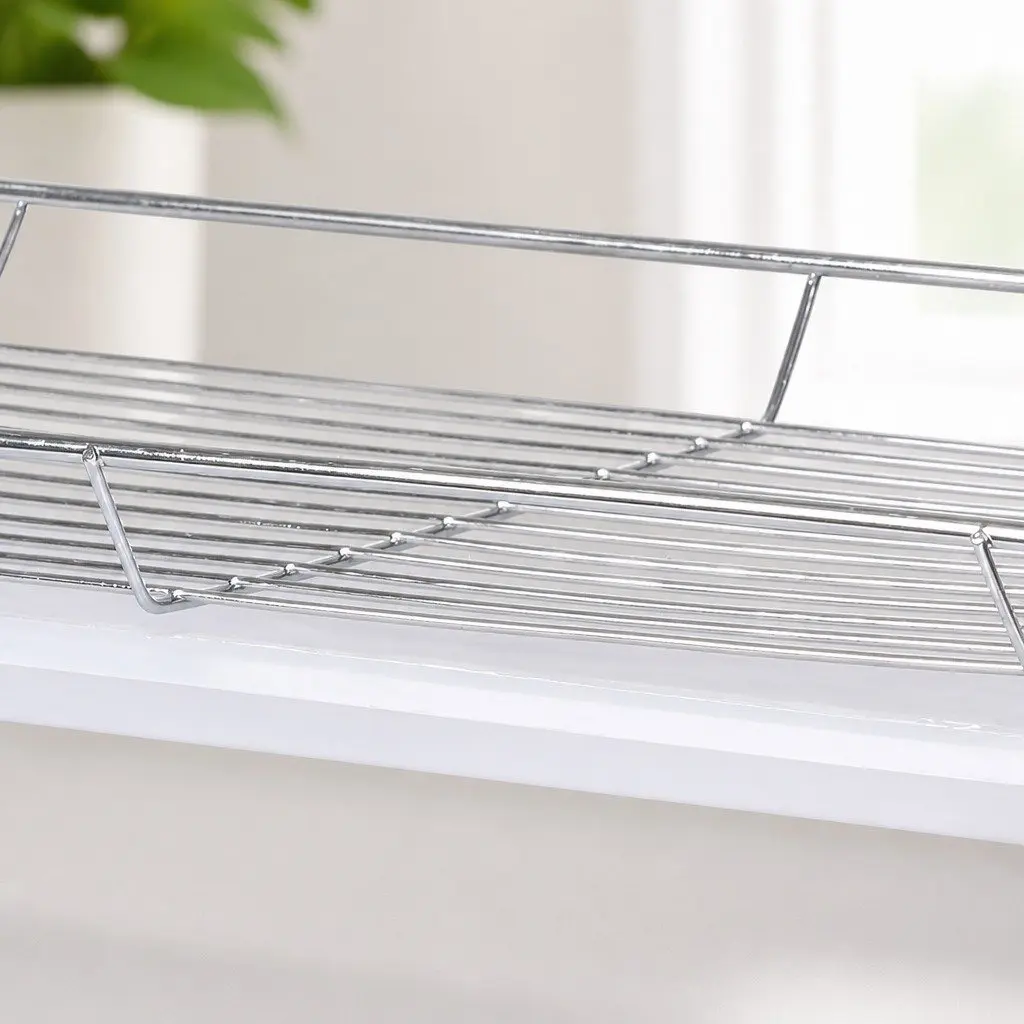 3-Tier Dish Rack Drainer Drying Kitchen Organizer with Side Rack Removable Tray