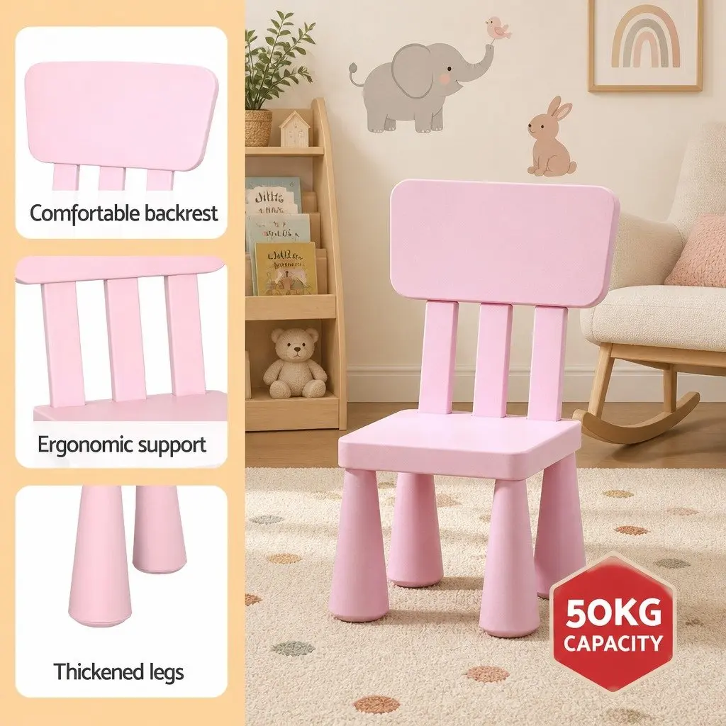 Kids Table and Chairs Set PP 75cm Pink
