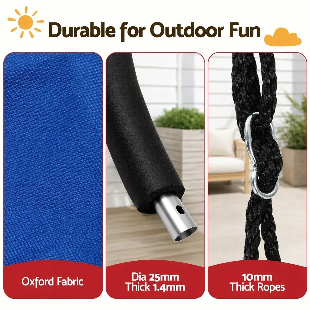 Outdoor Hammock Swing 150cm Oval Platform Steel Frame Multicolour