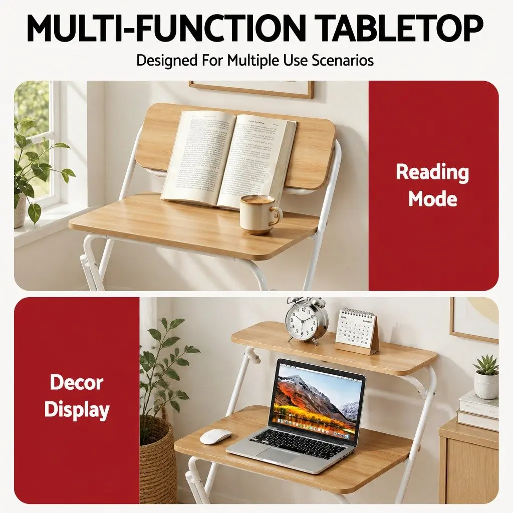 Foldable Laptop Desk Adjustable Computer Study Table Home Office Workstation