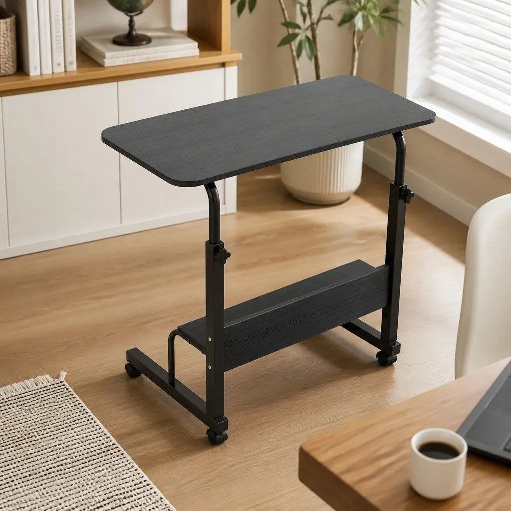 Portable Laptop Desk Steel Frame Height Adjustable 80CM Black