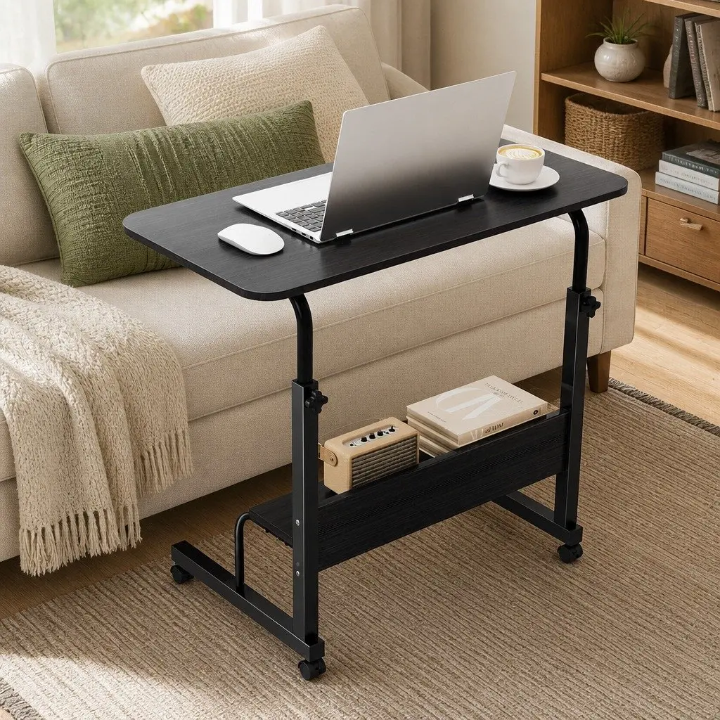 Portable Laptop Desk Steel Frame Height Adjustable 80CM Black