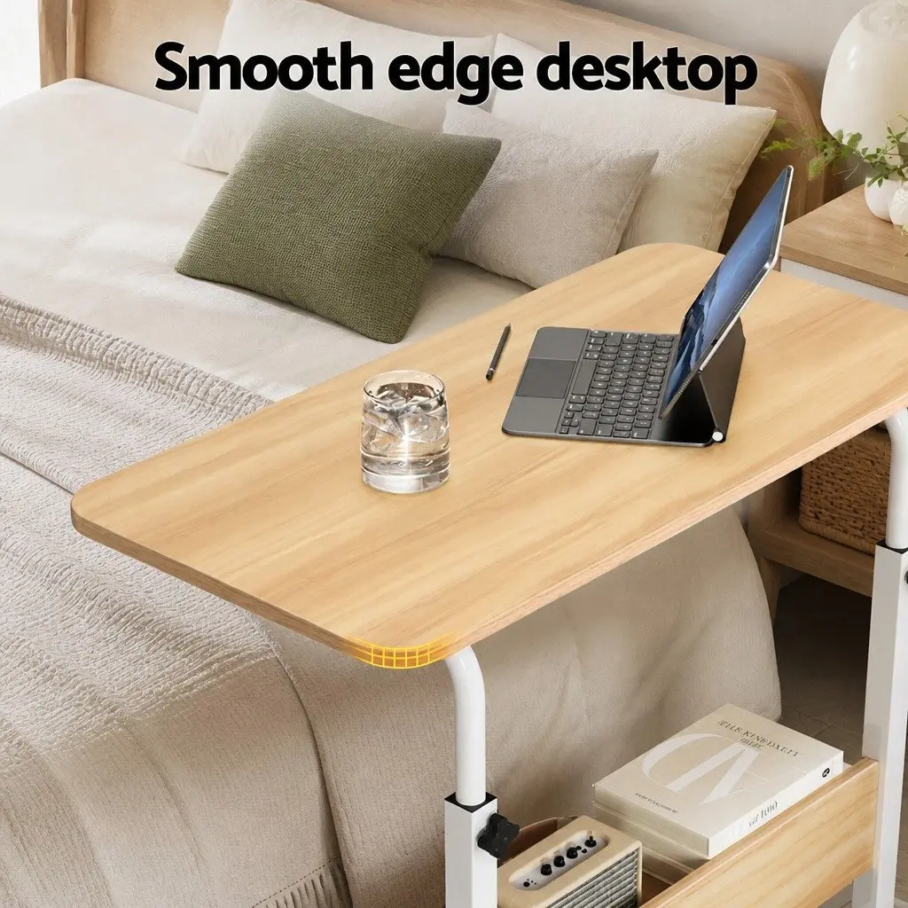 Laptop Desk Steel Frame Height Adjustable Portable Walnut