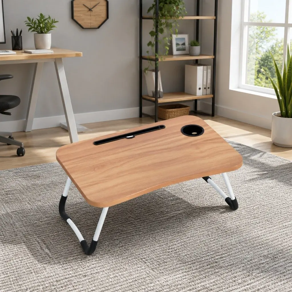 Laptop Desk Foldable Pine Adjustable 60 x 40 cm