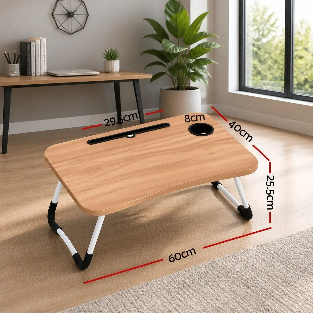 Laptop Desk Foldable Pine Adjustable 60 x 40 cm