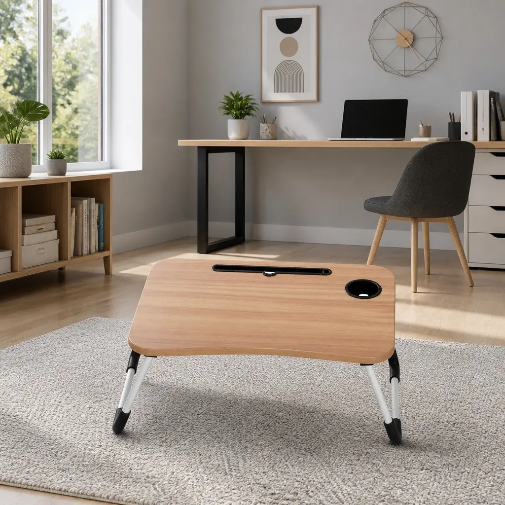 Laptop Desk Foldable Pine Adjustable 60 x 40 cm