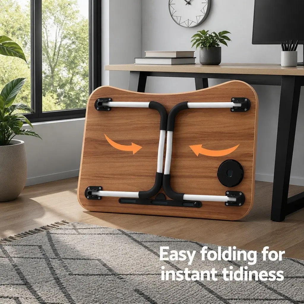 Laptop Desk Foldable Pine Adjustable 60 x 40 cm