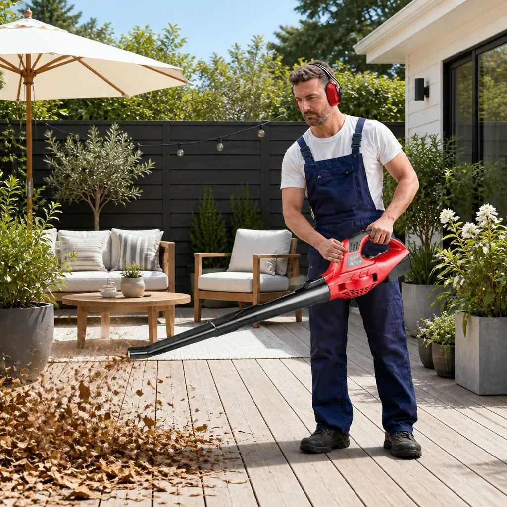 Cordless Leaf Blower 20V Lithium Battery Lightweight Black 2-Speed Nozzle