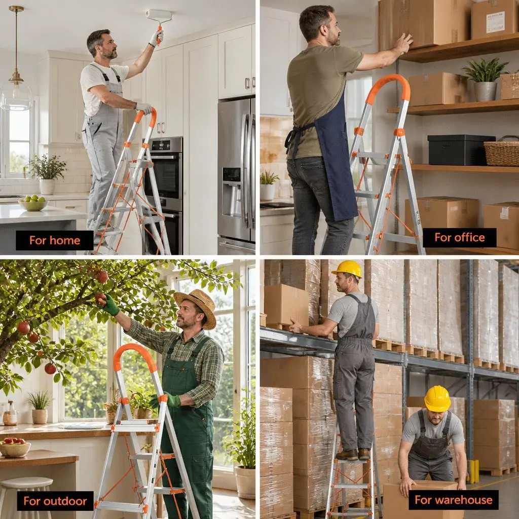 5 Step Ladder Lightweight Aluminium Folding Multi-Purpose Indoor Outdoor Silver