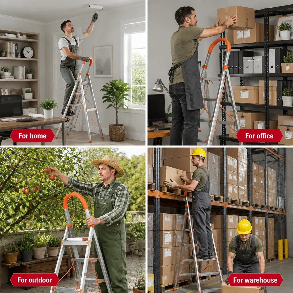 6 Step Ladder Aluminium Folding Non-Slip 188.5cm Silver