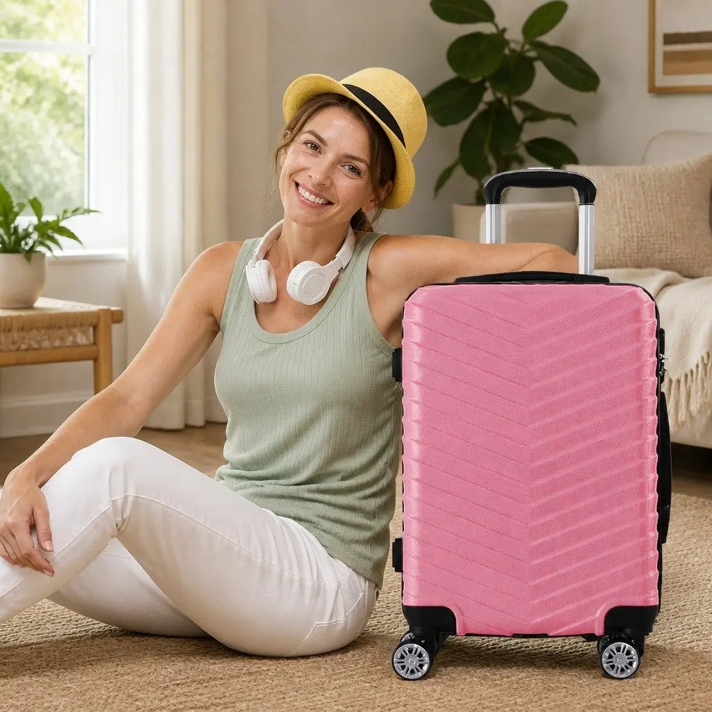 20 Inch Carry On Luggage Suitcase Travel Cabin Bag with Wheels Aluminium Handle